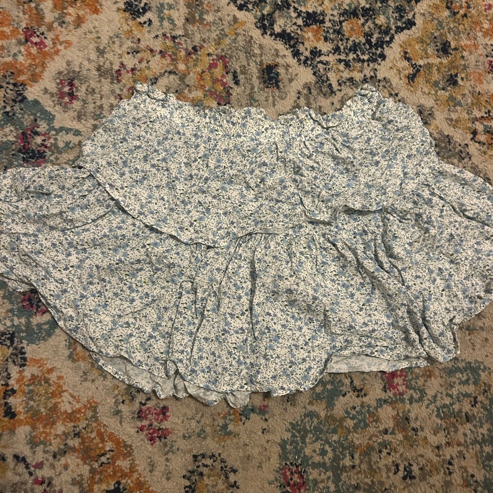 Aeropostale Blue Floral Mini Skirt